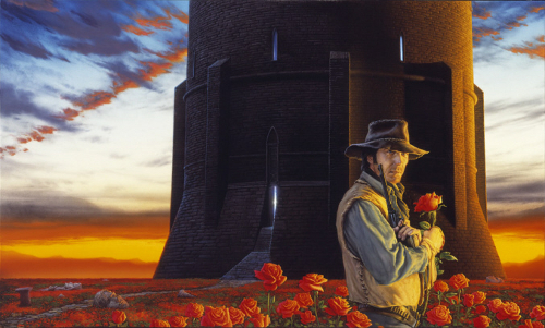 Revolvermannen Roland Deschain framför det mörka tornet